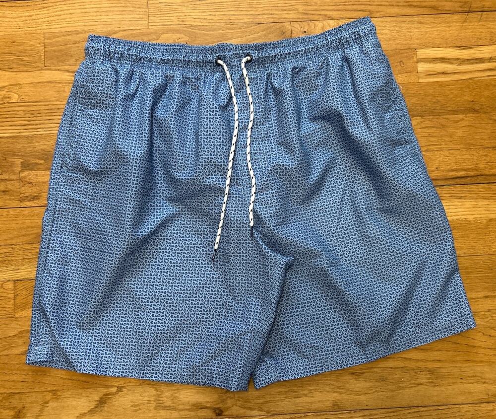 Men’s NAT NAST Blue AOP Graphic Swim Trunk Shorts Size XL *C3